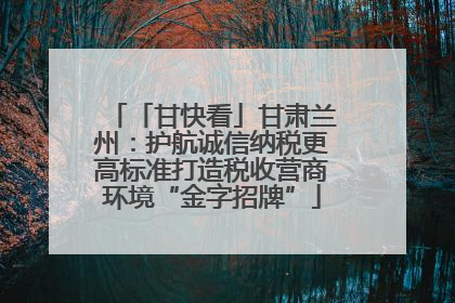 「甘快看」甘肃兰州：护航诚信纳税更高标准打造税收营商环境“金字招牌”