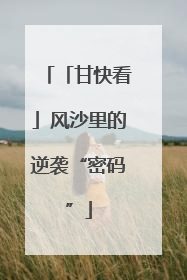 「甘快看」风沙里的逆袭“密码”