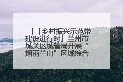 「乡村振兴示范带建设进行时」兰州市城关区城管局开展“烟雨兰山”区域综合整治专项行动