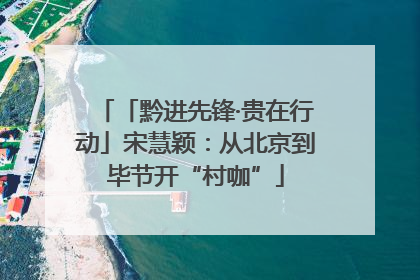 「黔进先锋·贵在行动」宋慧颖：从北京到毕节开“村咖”