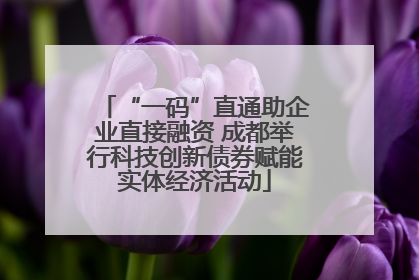 “一码”直通助企业直接融资 成都举行科技创新债券赋能实体经济活动