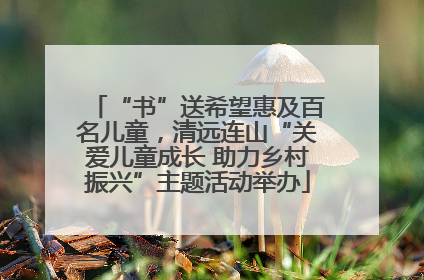 “书”送希望惠及百名儿童，清远连山“关爱儿童成长 助力乡村振兴”主题活动举办