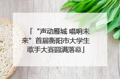 “声动雁城 唱响未来”首届衡阳市大学生歌手大赛圆满落幕