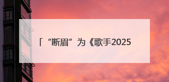 “断眉”为《歌手2025》袭榜歌手，将唱《Attention》和《See You Again》
