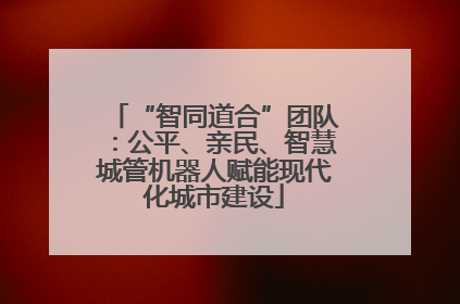 “智同道合”团队：公平、亲民、智慧城管机器人赋能现代化城市建设