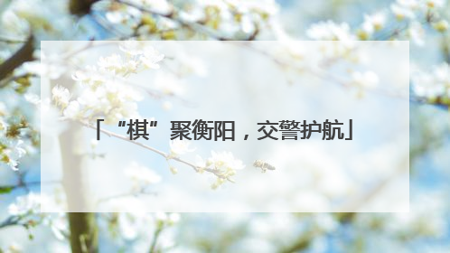 “棋”聚衡阳，交警护航