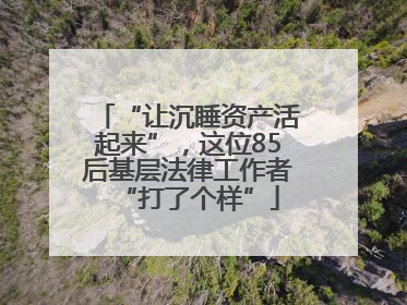 “让沉睡资产活起来”，这位85后基层法律工作者“打了个样”