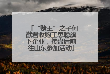“赌王”之子何猷君收购王思聪旗下企业，接盘后前往山东参加活动