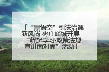 “黑悟空”引法治课新风尚 枣庄峄城开展“峄起学习·政策法规宣讲面对面”活动