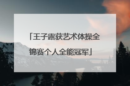 王子露获艺术体操全锦赛个人全能冠军