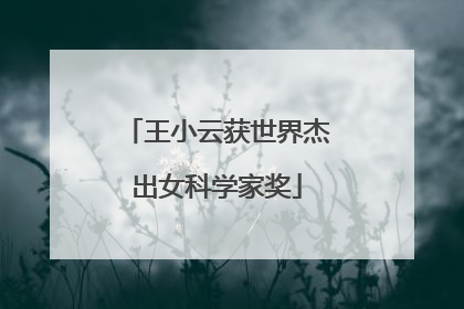 王小云获世界杰出女科学家奖