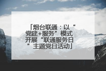 烟台联通：以“党建+服务”模式开展“联通服务日”主题党日活动