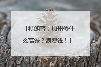 特朗普：加州修什么高铁？浪费钱！