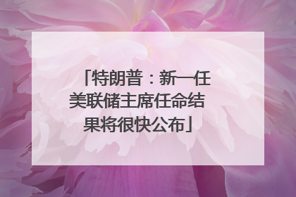 特朗普：新一任美联储主席任命结果将很快公布