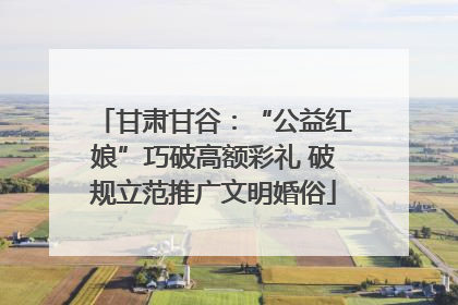 甘肃甘谷：“公益红娘”巧破高额彩礼 破规立范推广文明婚俗