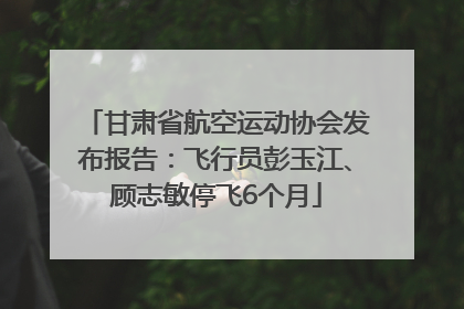 甘肃省航空运动协会发布报告：飞行员彭玉江、顾志敏停飞6个月
