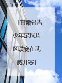 甘肃省青少年足球片区联赛在武威开赛