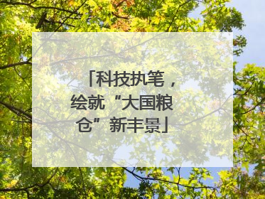 科技执笔，绘就“大国粮仓”新丰景