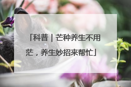 科普｜芒种养生不用茫，养生妙招来帮忙