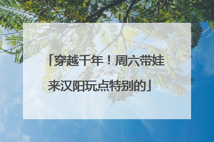 穿越千年！周六带娃来汉阳玩点特别的