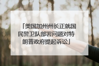 美国加州州长正就国民警卫队部署问题对特朗普政府提起诉讼