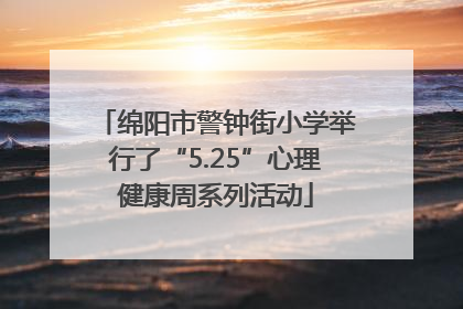 绵阳市警钟街小学举行了“5.25”心理健康周系列活动