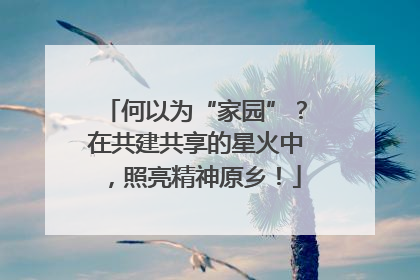 何以为“家园”？在共建共享的星火中，照亮精神原乡！