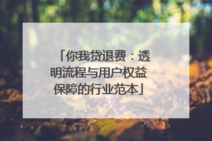 你我贷退费：透明流程与用户权益保障的行业范本