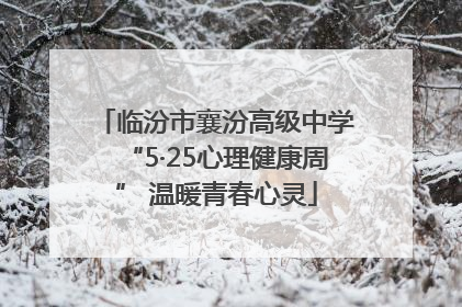 临汾市襄汾高级中学“5·25心理健康周” 温暖青春心灵