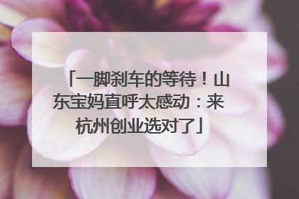 一脚刹车的等待！山东宝妈直呼太感动：来杭州创业选对了