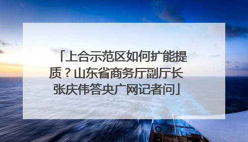 上合示范区如何扩能提质？山东省商务厅副厅长张庆伟答央广网记者问