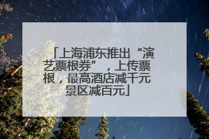 上海浦东推出“演艺票根券”，上传票根，最高酒店减千元景区减百元