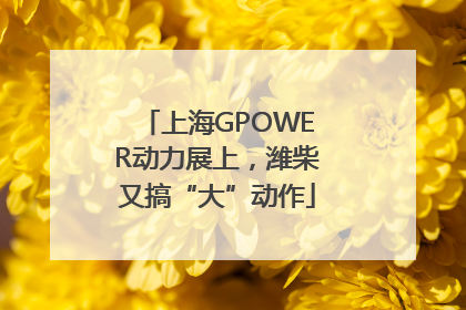 上海GPOWER动力展上，潍柴又搞“大”动作