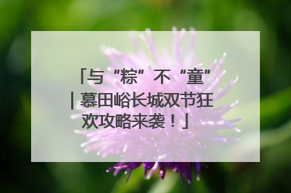 与“粽”不“童”｜慕田峪长城双节狂欢攻略来袭！