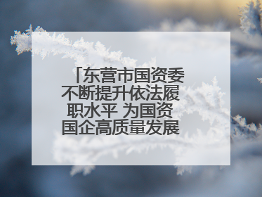 东营市国资委不断提升依法履职水平 为国资国企高质量发展提供坚实保障