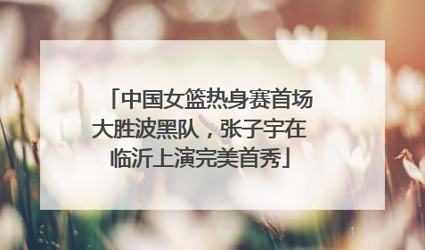 中国女篮热身赛首场大胜波黑队，张子宇在临沂上演完美首秀
