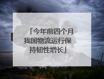 今年前四个月我国物流运行保持韧性增长