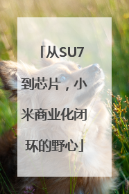 从SU7到芯片，小米商业化闭环的野心