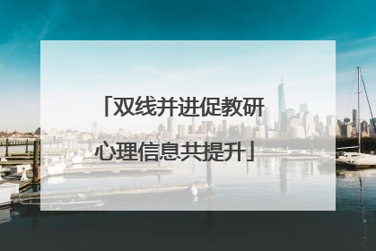双线并进促教研 心理信息共提升