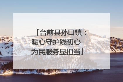 台前县孙口镇：暖心守护践初心 为民服务显担当