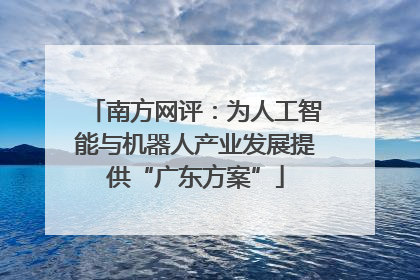 南方网评：为人工智能与机器人产业发展提供“广东方案”