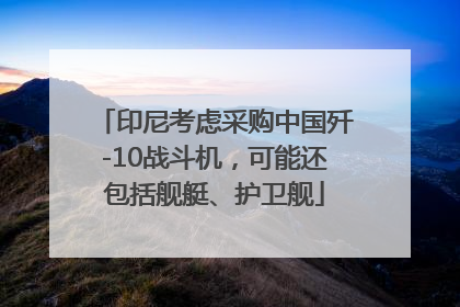 印尼考虑采购中国歼-10战斗机，可能还包括舰艇、护卫舰