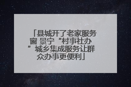 县城开了老家服务窗 景宁“村事社办”城乡集成服务让群众办事更便利