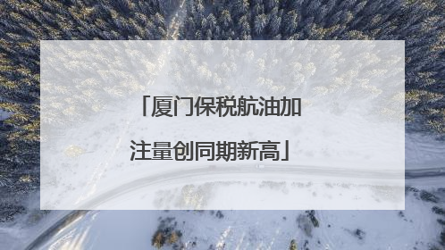 厦门保税航油加注量创同期新高