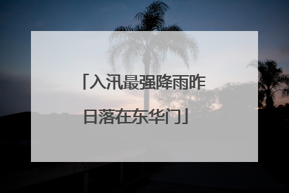 入汛最强降雨昨日落在东华门