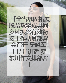 全省巩固拓展脱贫攻坚成果同乡村振兴有效衔接工作动员部署会召开 吴晓军主持并讲话 罗东川作安排部署