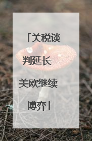 关税谈判延长 美欧继续博弈