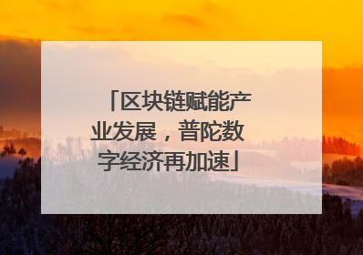 区块链赋能产业发展，普陀数字经济再加速