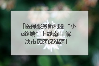 医保服务新利器“小e终端”上线南山 解决市民医保难题