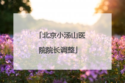 北京小汤山医院院长调整